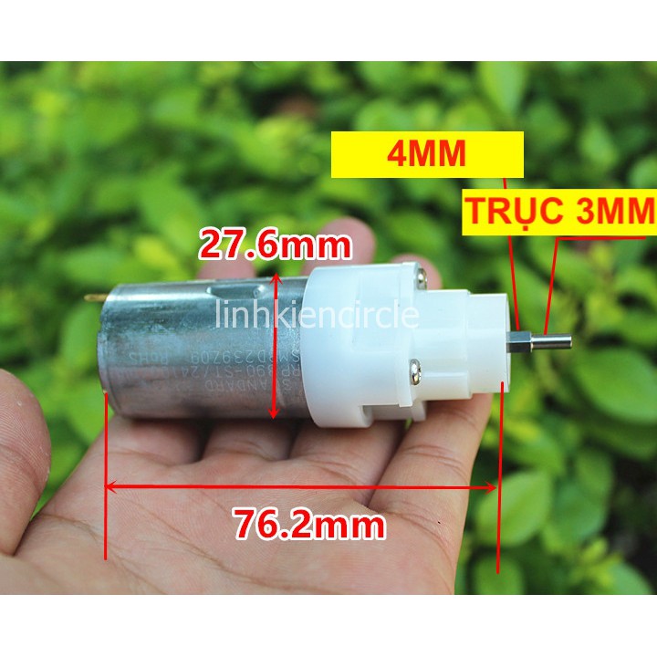 Motor mô tơ giảm tốc mini 390 tốc độ nhanh trục 3mm tỷ lệ giảm 1:3.4 6V - 12V tốc độ 1350 - 2700 RPM - LK0322