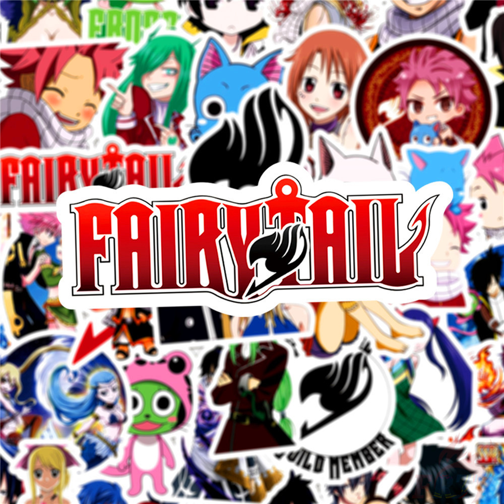 ❉ Fairy Tail - Series 05 Anime Natsu Lucy Erza Happy Stickers ❉ 50Pcs/Set Waterproof DIY Fashion Decals Doodle Stickers