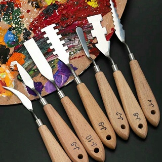 Bay lấy màu, trộn màu cán gỗ [ Sugi art shop]