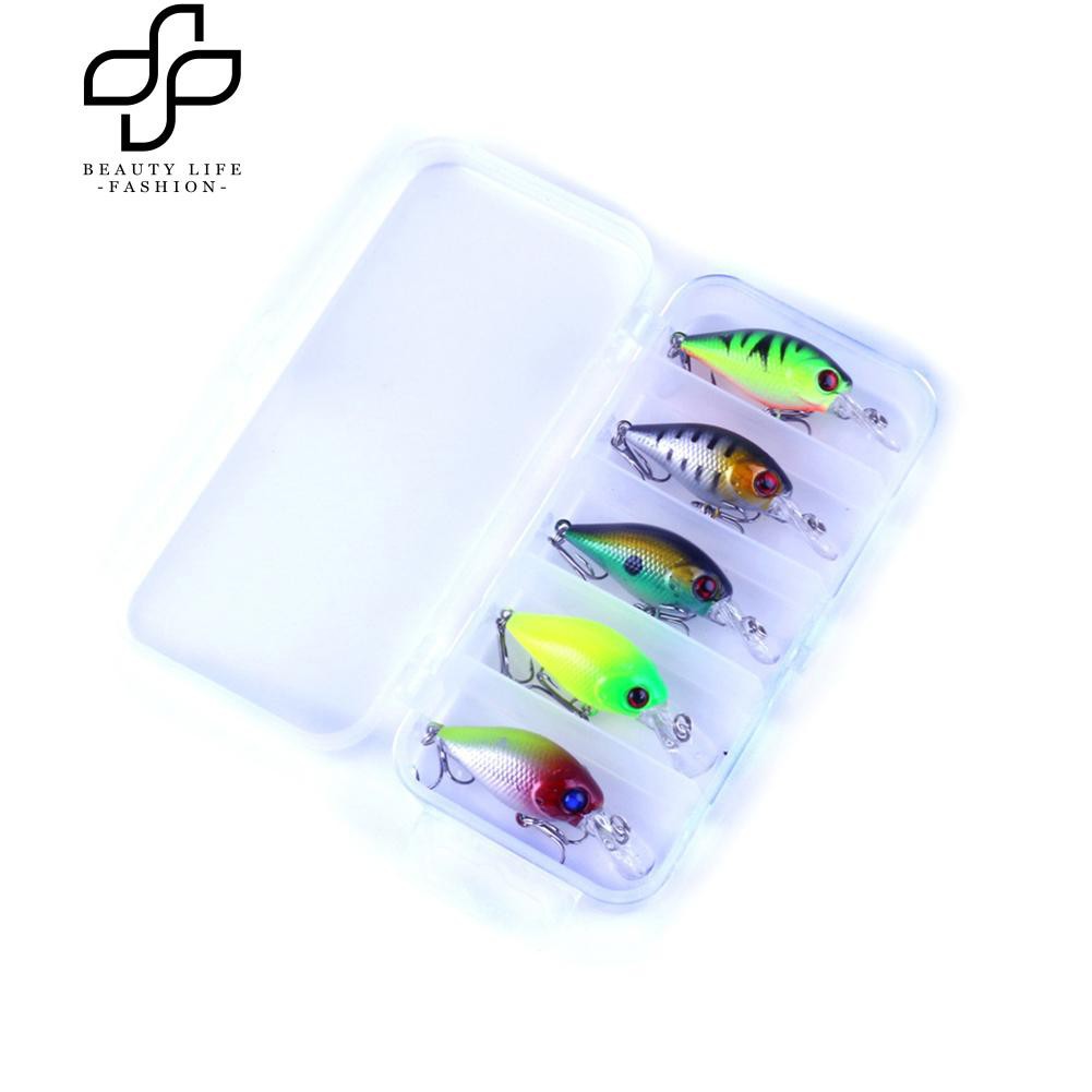 Set 5 mồi câu cá giả kèm hộp