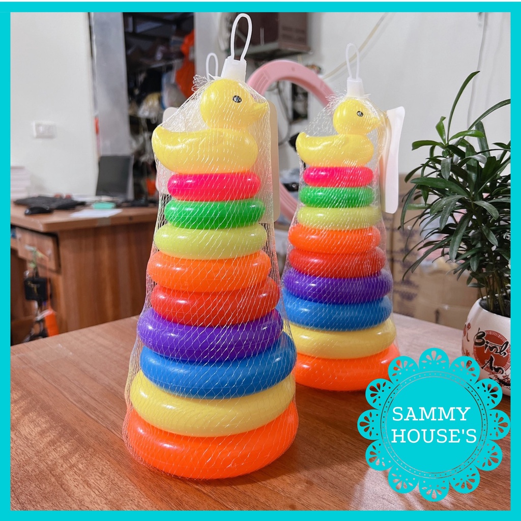 Đồ Chơi Tháp Xếp Chồng Vòng Tròn Vịt, Bộ Xếp Hình Tháp Tròn Cho Bé SAMMY HOUSE'S