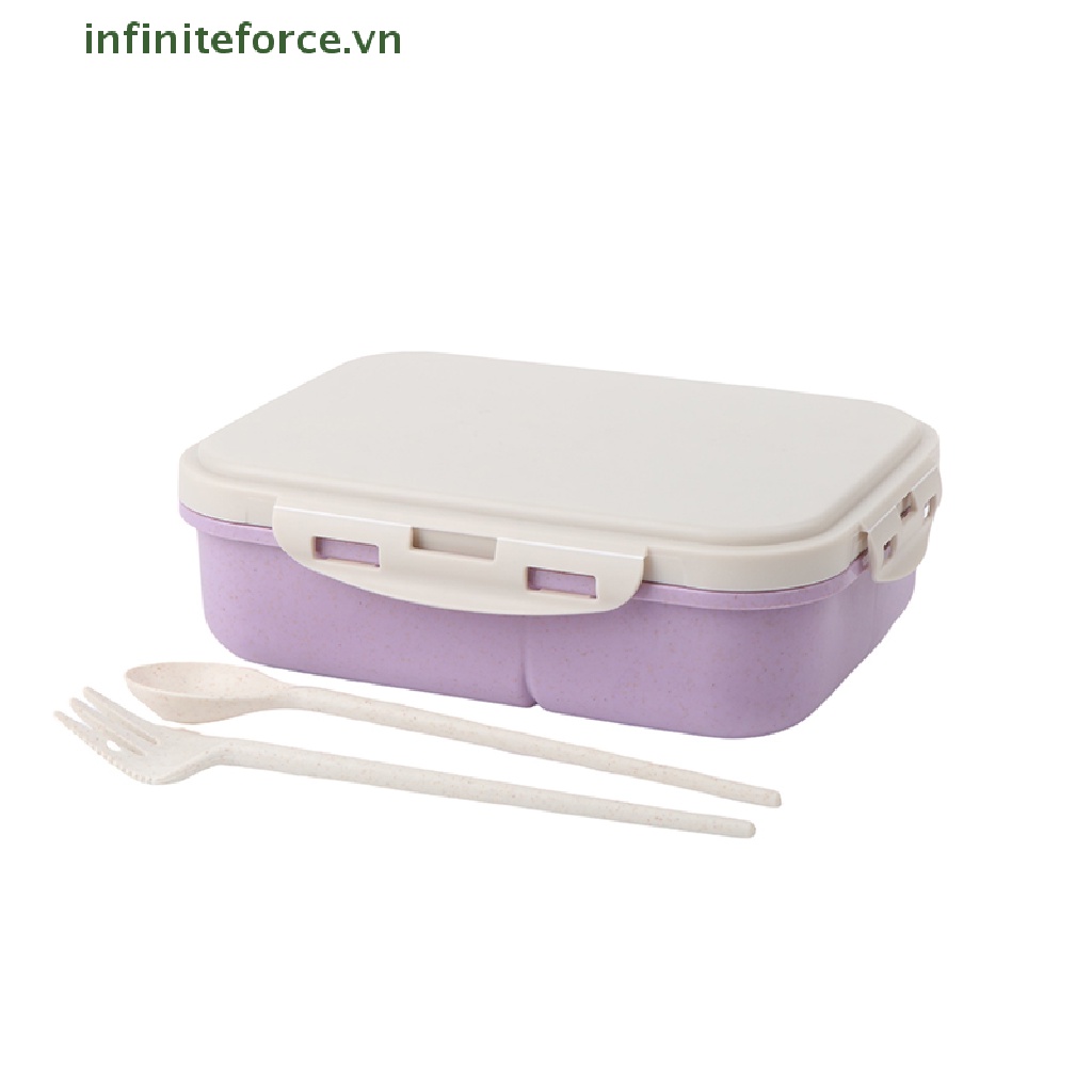 Hộp cơm Kèm Muỗng Nĩa Bằng Rơm Lúa Mì Tiện Dụng Cho Văn Phòng / Trường Học