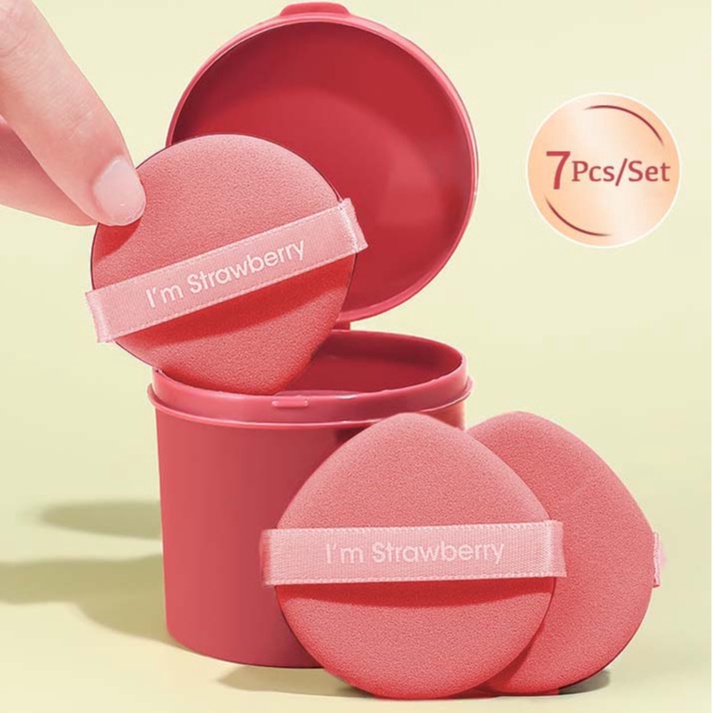 InLove 7 Cái / bộ Bột Puff Hai Mặt Đệm Không Khí Khô Ướt Kép Trang Điểm Dạng Lỏng