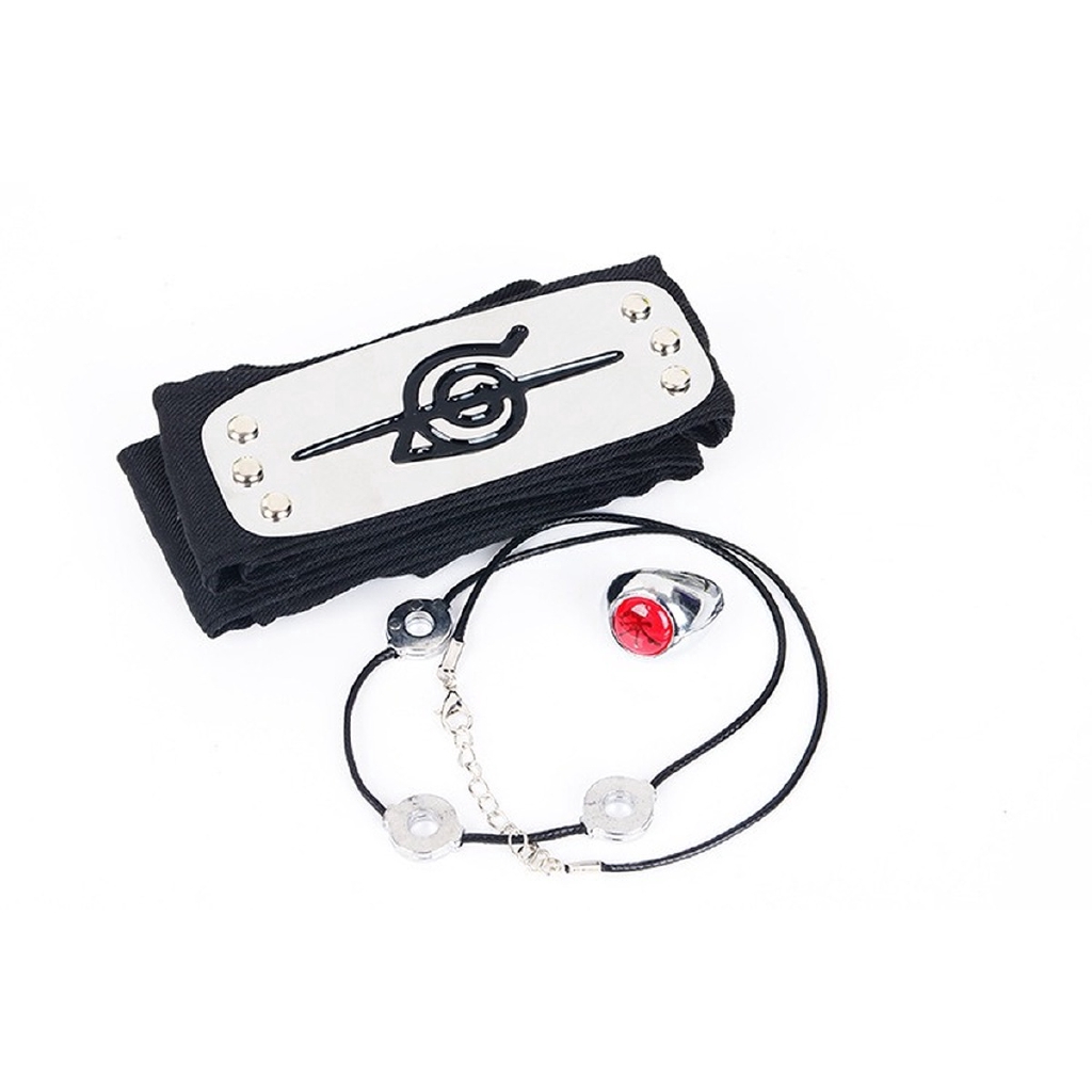Set băng đô + nhẫn + dây chuyền dùng để hóa trang nhân vật Itachi Akatsuki Madara