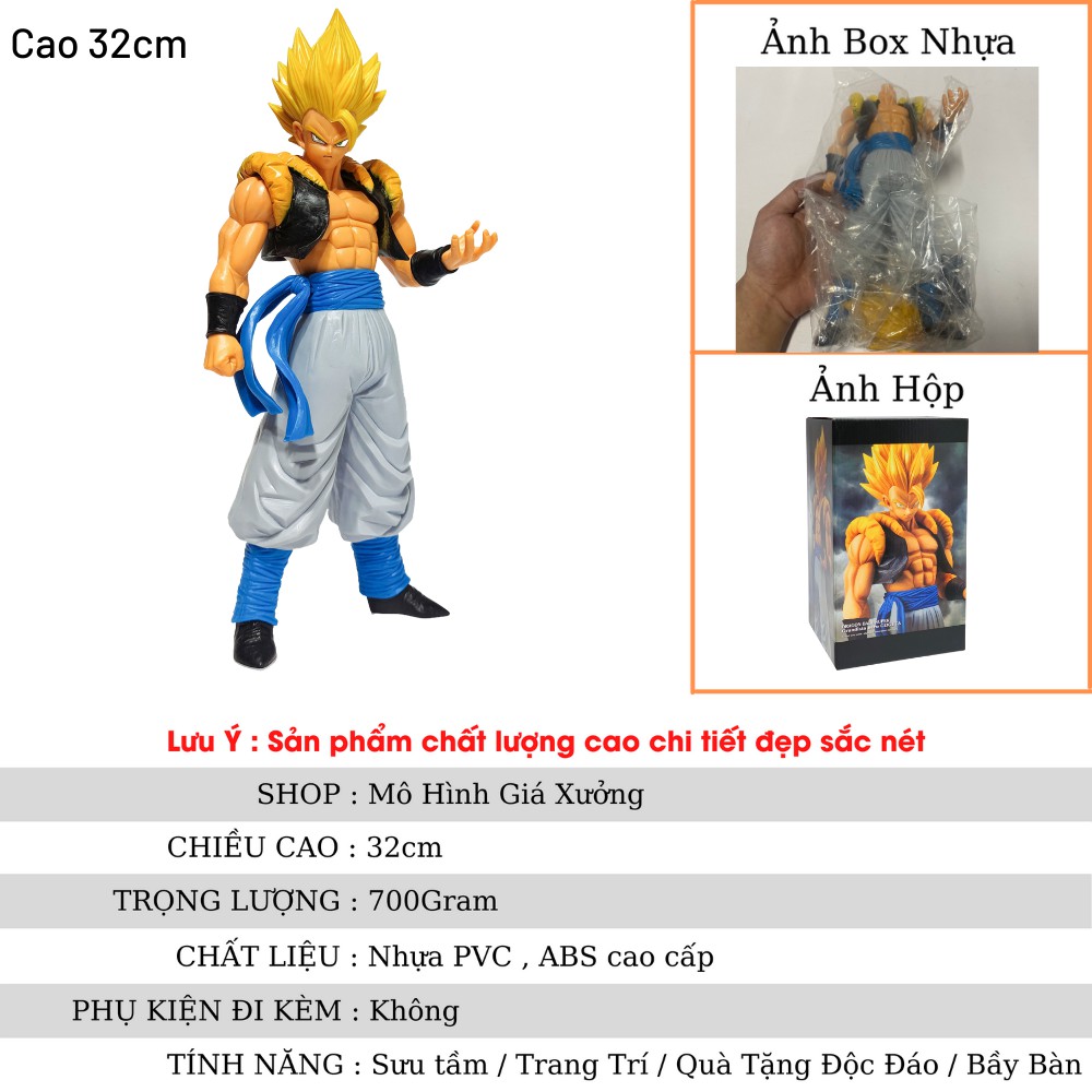 Mô hình Dragon Ball Gogeta tóc vàng hàng siêu chất cao 32cm , figure mô hình 7 viên ngọc rồng , mô hình giá xưởng