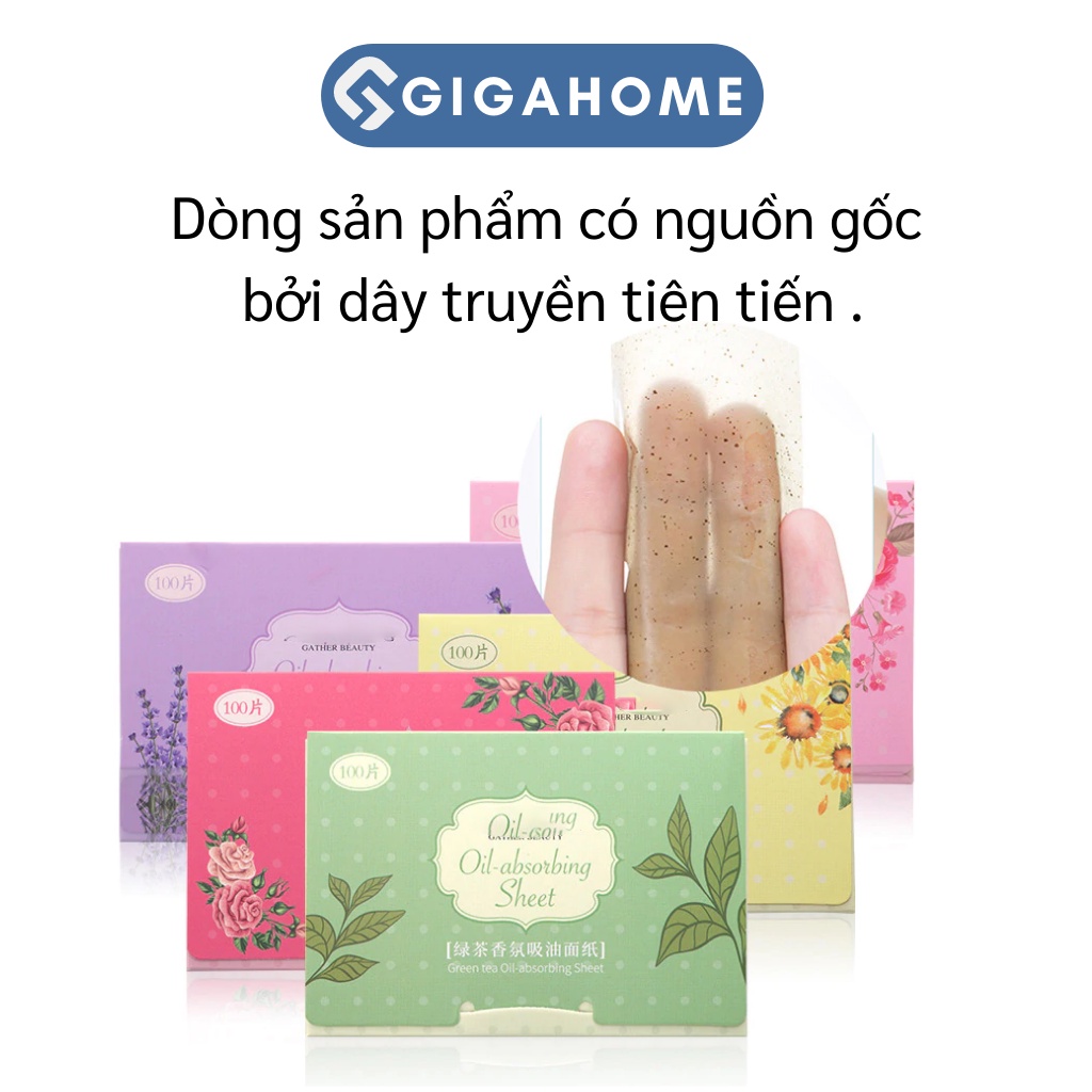 Gói 100 Tờ Giấy Thấm Dầu Da Mặt GIGAHOME Hàng Nội Địa Trung 8020
