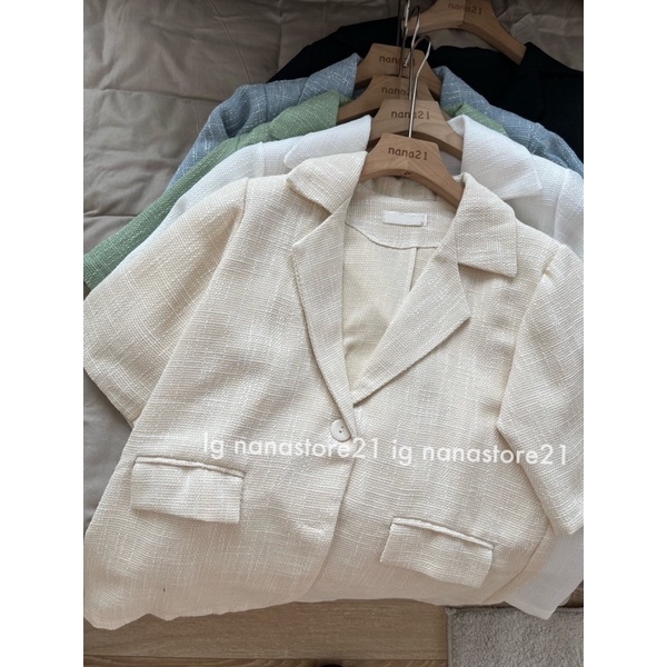 Áo vest dạ tweed cộc tay Nana21 Nana21store
