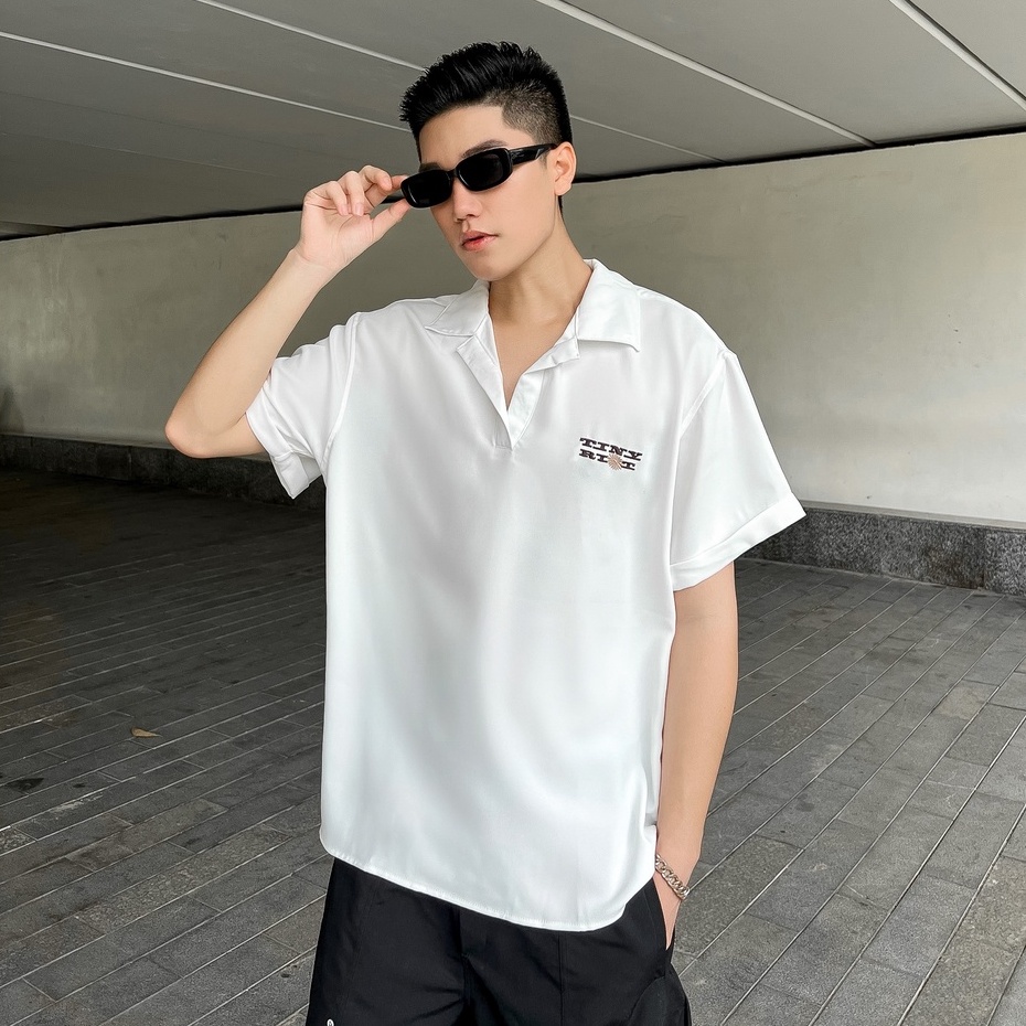 Áo polo Sono L'unico form rộng - Áo polo cổ bẻ vải Viscose Hàn Quốc cao cấp nam nữ unisex co giãn, họa tiết
