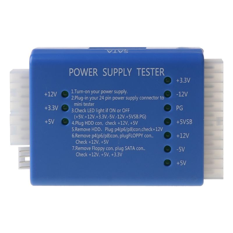 1 Thiết Bị Kiểm Tra Nguồn Điện Màu Đen Pc 20 24 Pin Psu Atx Sata Hd | BigBuy360 - bigbuy360.vn