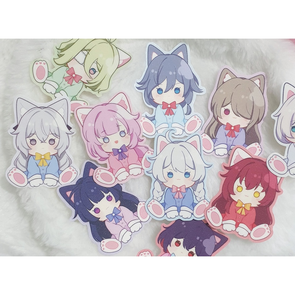 (CÓ SẴN) Hình dán/Sticker Honkai Impact 3rd phiên bản meo meo (Nhiều nhân vật/ 1 Gói Ngẫu Nhiên)