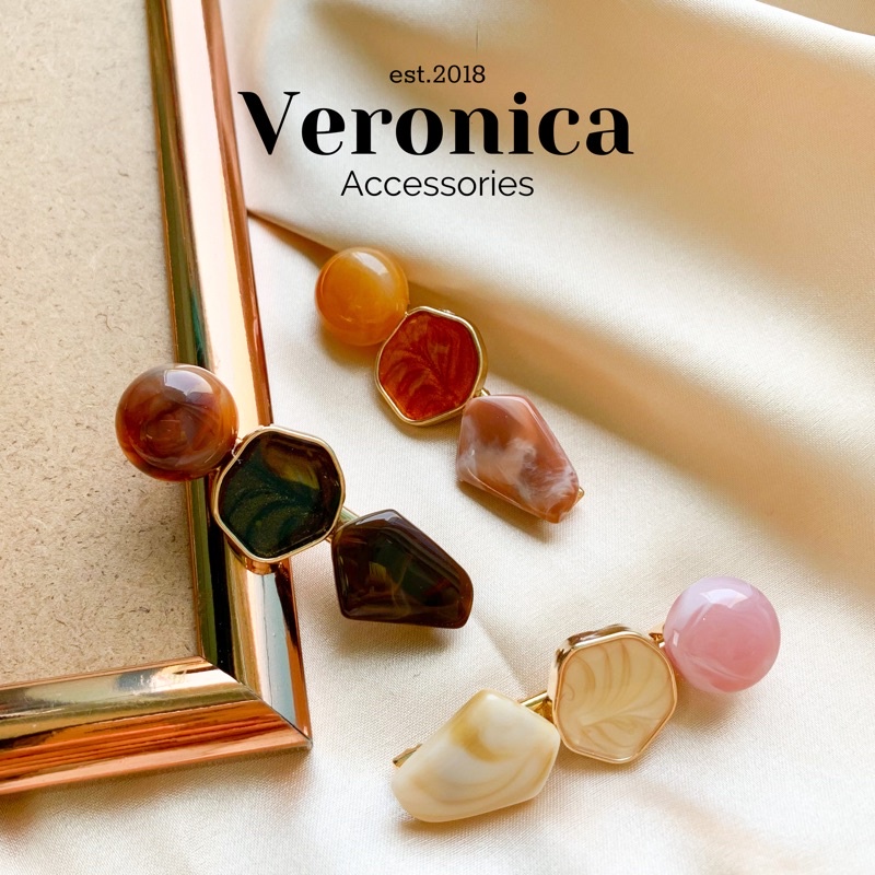Kẹp tóc mái vân đá Hàn Quốc veronica nhiều kiểu