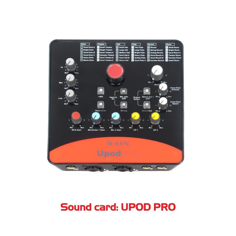 [ CHÍNH HÃNG] Combo thu âm, livestream chuyên nghiệp: Mic PC K200, Soundcard Icon Upod Pro, Tai nghe TS2260 và phụ kiện.