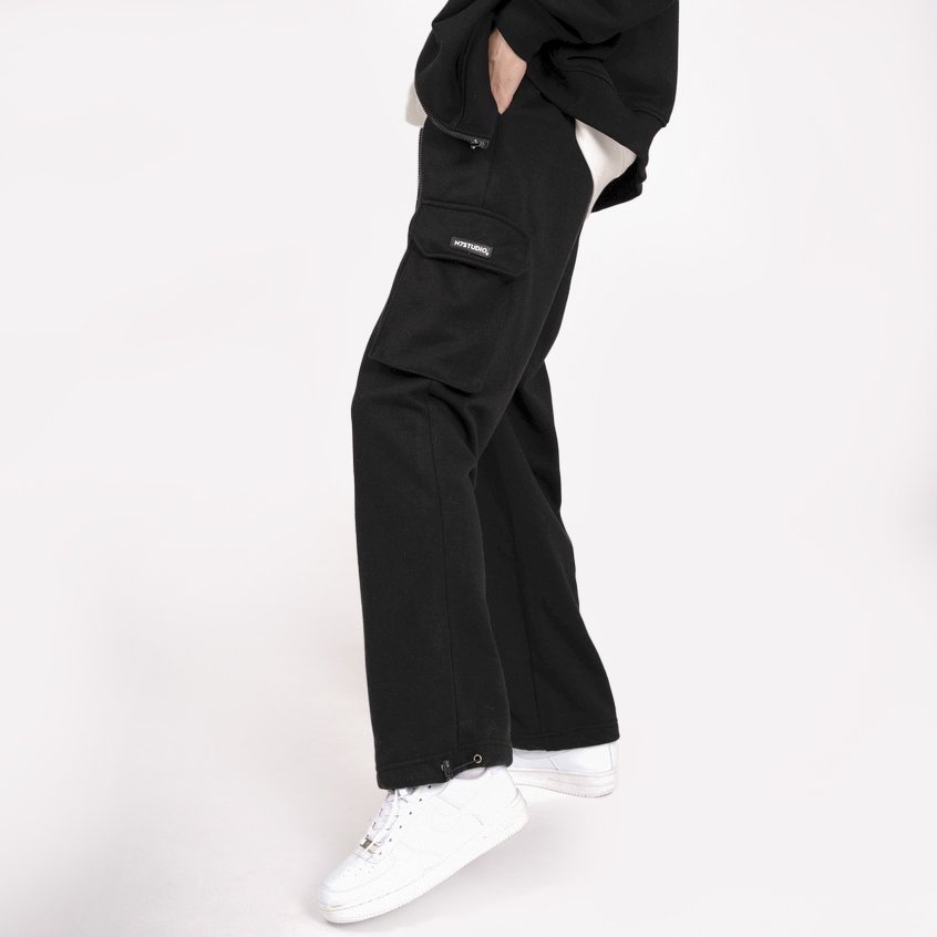 Quần ống rộng túi hộp N7 jogger bó chun basic nam nữ form rộng Local Brand P02