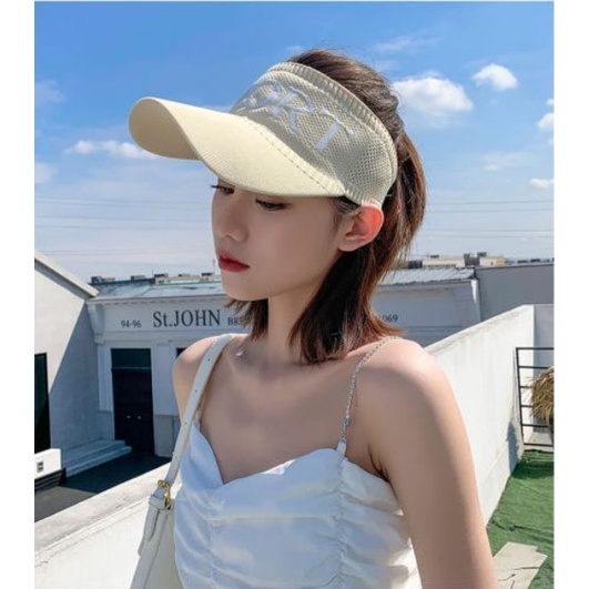 Mũ nón lưỡi trai nửa đầu kiểu dáng thể thao, mũ Tenis in chữ trẻ trung