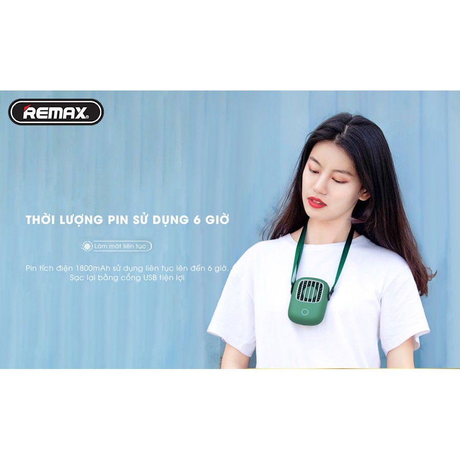 Quạt cầm tay mini cute, quạt đeo cổ tích điện mini cute hàng chính hãng ICYBERNET REMAX F36