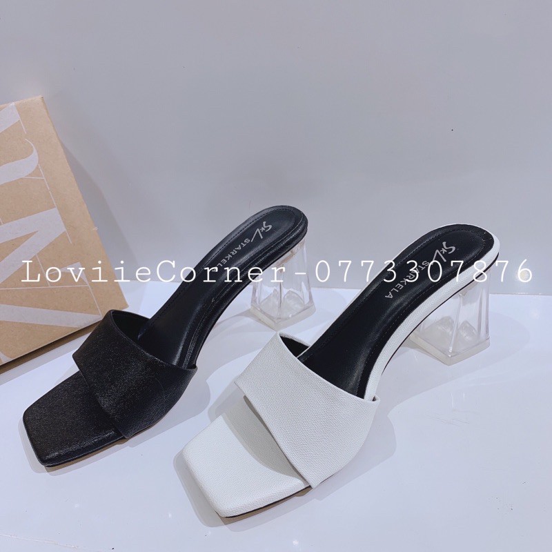 LOVIIECORNER - DÉP NỮ CAO GÓT  ĐẾ VUÔNG 7 PHÂN - DÉP GUỐC NỮ CAO GÓT QUAI TRONG 7P - DÉP GUỐC 7CM QUAI TRONG - D200363