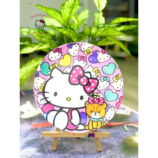 Dĩa tròn Melamin HelloKitty Doreamon