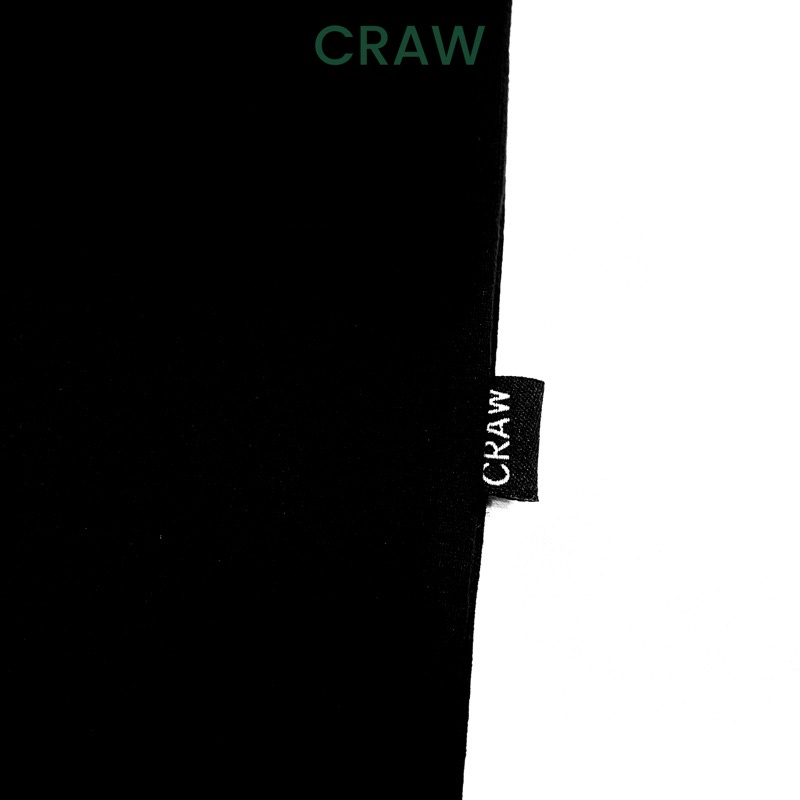 Áo thun tay lỡ CRAW phông unisex nam nữ vải coton mềm mịn, co dãn Oversize form rộng - 006