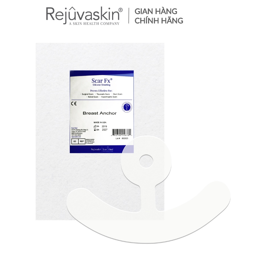 Miếng dán xóa mờ sẹo phẫu thuật ngực REJUVASKIN Scar FX Breast Anchor