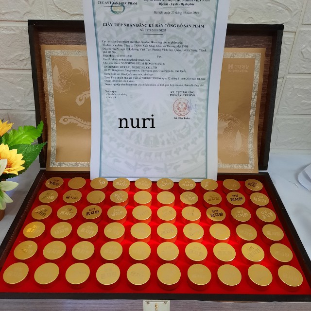 An Cung Ngưu Hoàng Hoàn Gỗ Hộp 60 Viên