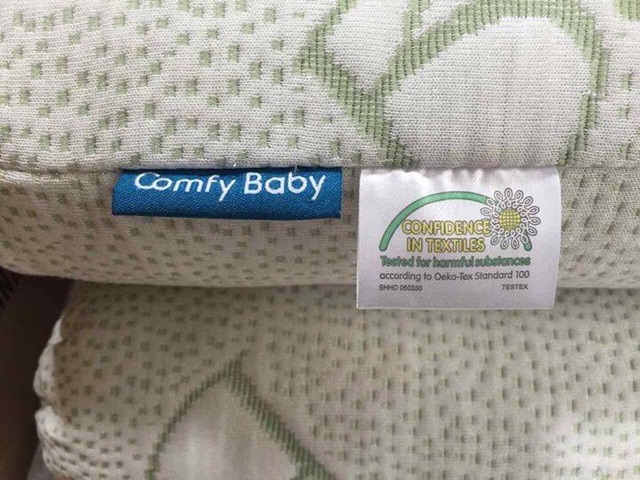 Gối cao su non chống ngạt, chống đổ mồ hôi, vỏ sợi tre kháng khuẩn Bamboo Comfy Baby