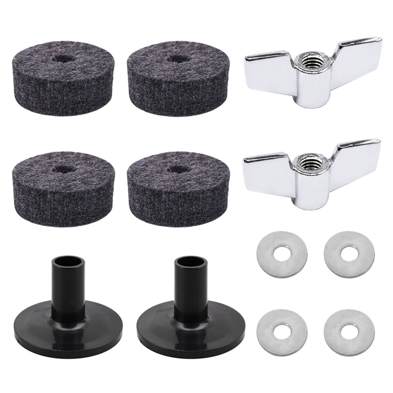 Bộ 12 Món Gồm Trống Cymbal Hình Tròn Mềm Mại Bằng Vải Nỉ + Đai Ốc + Vòng Đệm C