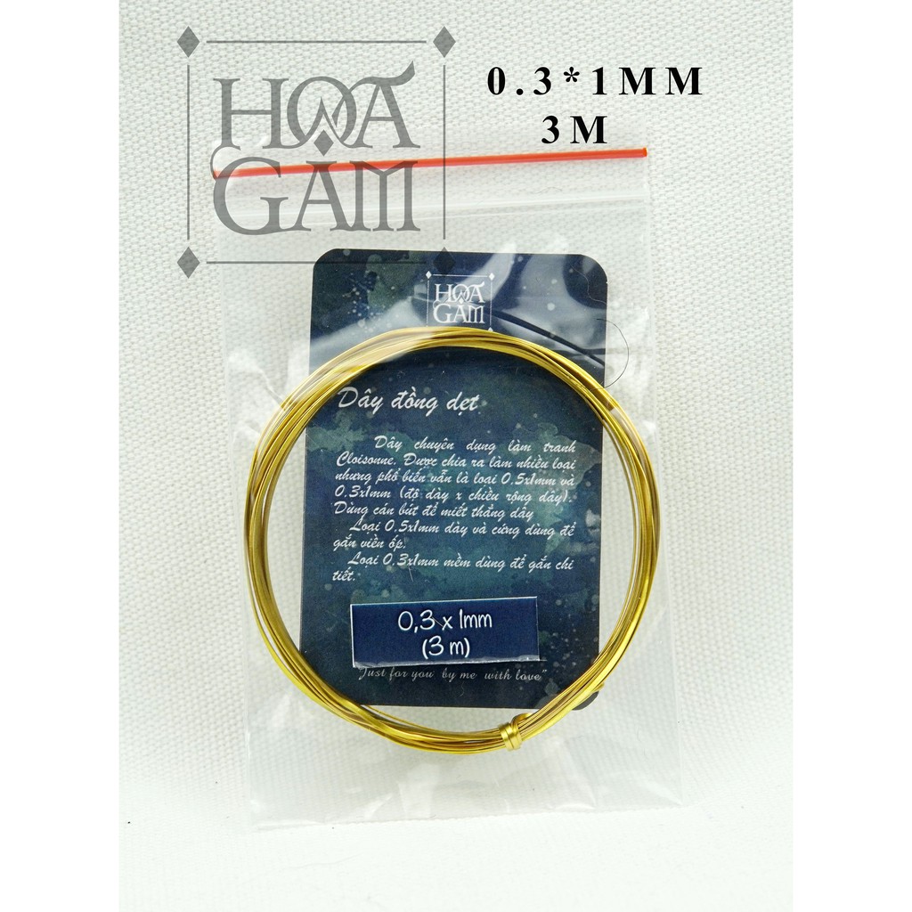 Dây đồng dẹt làm tranh cát Cảnh Thái Lam (Cloisonne) 0,3x1mm