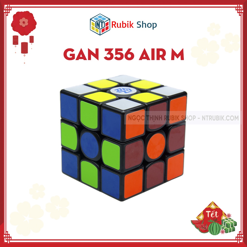 [Siêu Phẩm] Rubik 3x3x3 Gan356 AIR M flagship 2020 Stickerless / Đen (Hãng Mod Nam Châm)