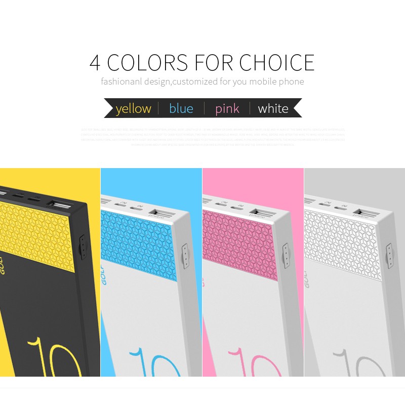 Sạc dự phòng Golf Hive 10 - 10.000mAh/3.7v pin LithiumPolymer - đầu vào Lightning, Micro | BigBuy360 - bigbuy360.vn