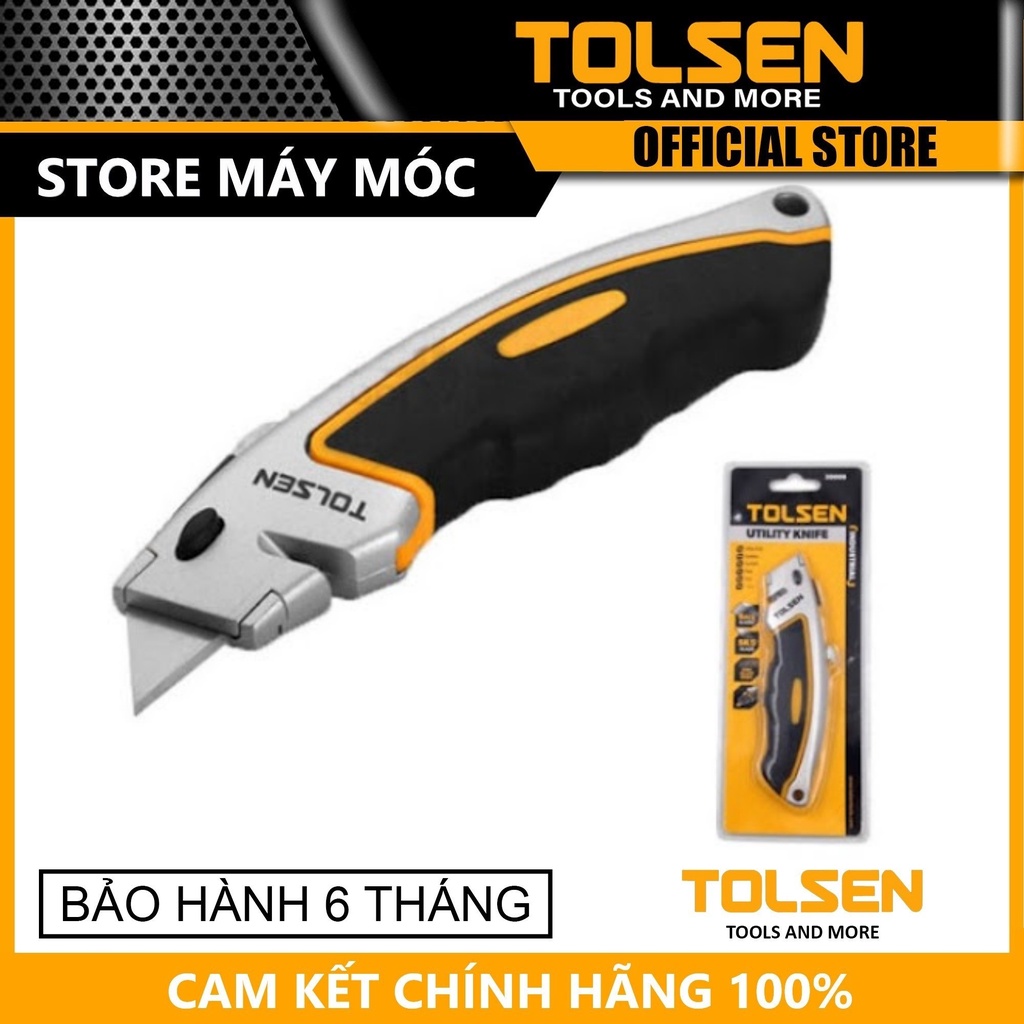 Dao rọc giấy cán nhựa 61x19mm kèm 5 lưỡi Tolsen 30009