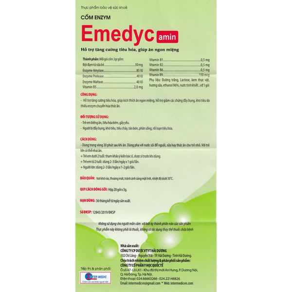 Cốm Golden Lab 20 Gói Enzym Emedyc amin - Hỗ trợ tăng cường tiêu hóa, giúp ăn ngon miệng