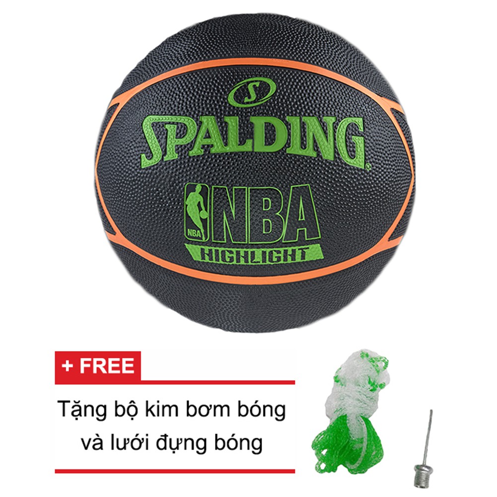 Bóng rổ Spalding NBA Neon Highlight Series Outdoor Size 7 + Tặng bộ kim bơm bóng và lưới đựng bóng