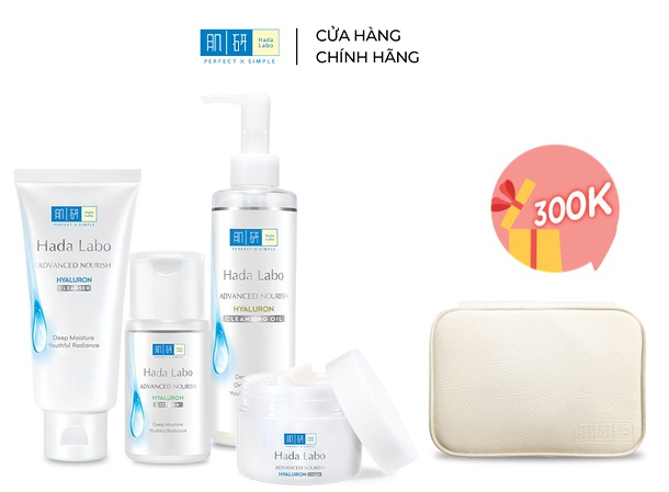 Bộ dưỡng ẩm tối ưu Hada Labo Advanced Nourish – Phiên bản đặc biệt Shopee + TẶNG túi da đựng mỹ phẩm cao cấp Hada Labo | BigBuy360 - bigbuy360.vn