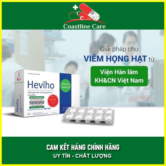 Viên Uống Heviho - Giúp Giảm Viêm Đường Hô Hấp Cấp &amp; Mạn Tính (Hộp 20 VIên)