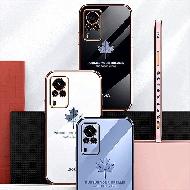 ốp lưng điện thoại mạ sang trọng tương thích với Cho VIVO X80 X80PRO X70 X70PRO X60 X60PRO X50 X50PRO Vỏ silicon mềm TPU có dây buộc case
