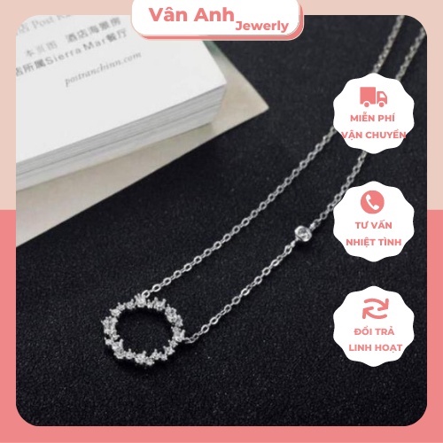 Dây chuyền bạc Vana Pham, vòng cổ nữ đính đá Blue The Sea 5.0 trang sức hot