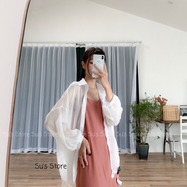 Áo sơmi voan lụa oversize a919 SUSTORE