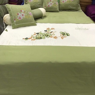 Sét 3 món ga gối xoa satin 1,6m x2m
