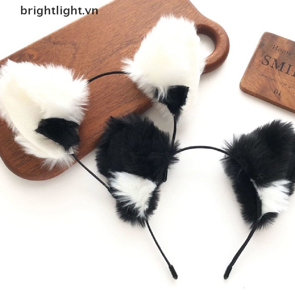 Băng Đô Tai Mèo Lông Xù Hóa Trang Lolita Đáng Yêu Cho Nữ