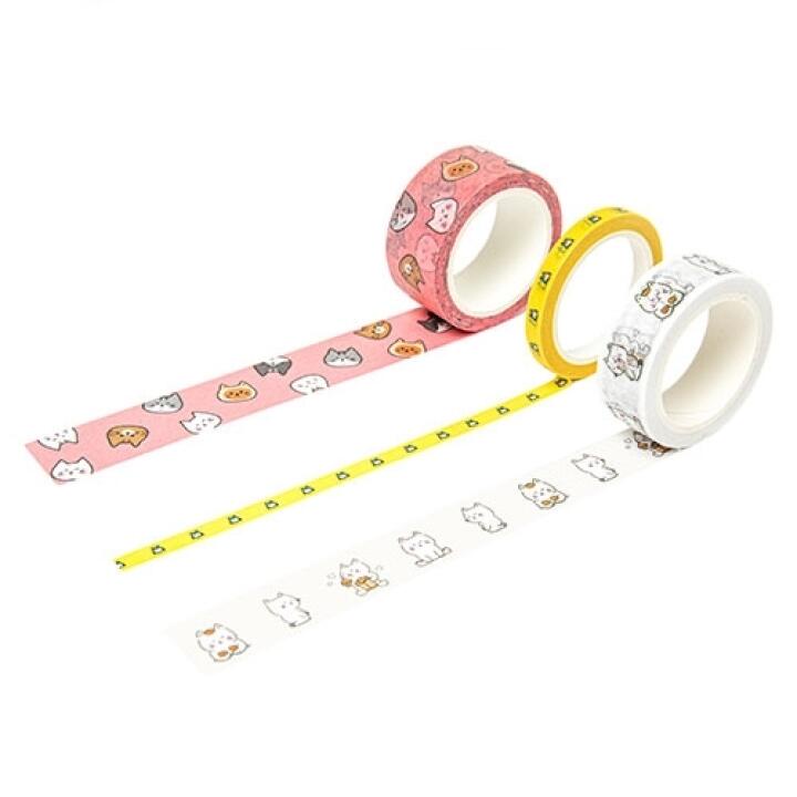 Set 3 Cuộn Băng Keo Dán Trang Trí ARTBOX Hàn Quốc Họa Tiết Mèo Và Ếch Dễ Thương