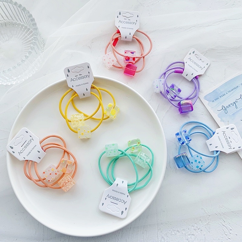 ✨Set 3 chun cột tóc hình viên kẹo ngot ngào