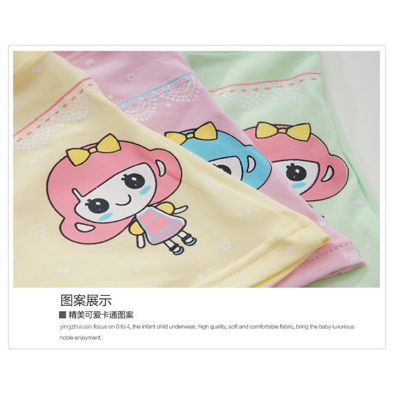 Sét 4 Chiếc Quần Chíp Bé Gái Cotton Phối Ren -Hàng Quảng Châu Cao Cấp (QC11)