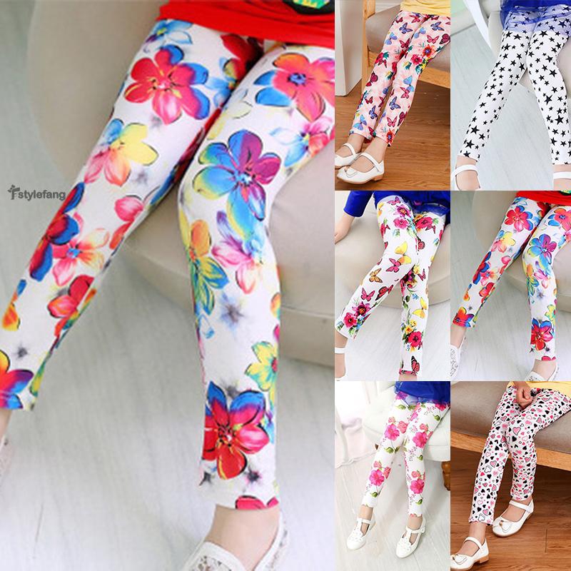 Quần legging co dãn in họa tiết dễ thương cho bé gái