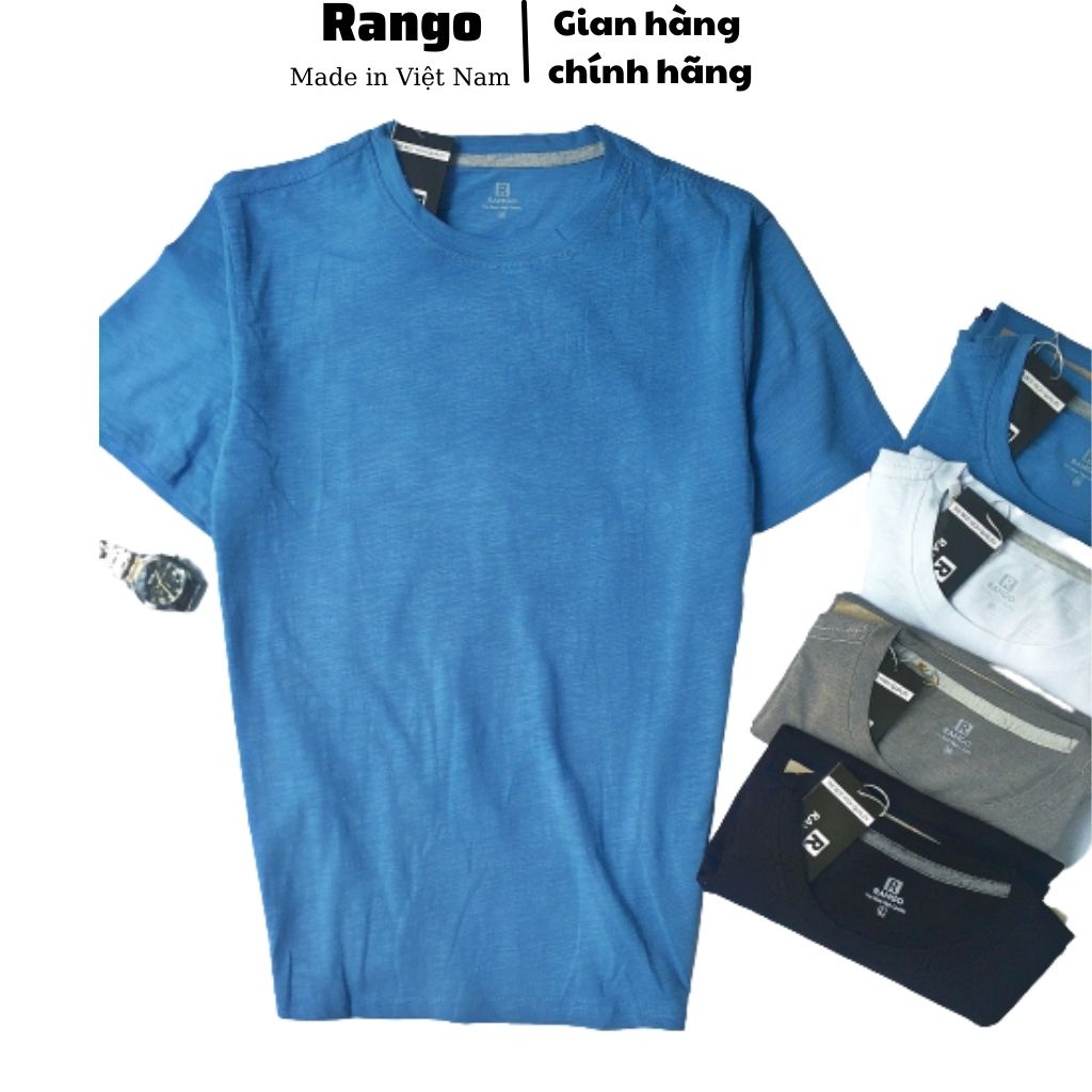 Áo thun nam cổ tròn basic RANGO  vải cotton co dãn 4 chiều, Áo nam nũ co giãn thoải mái , tay ngắn