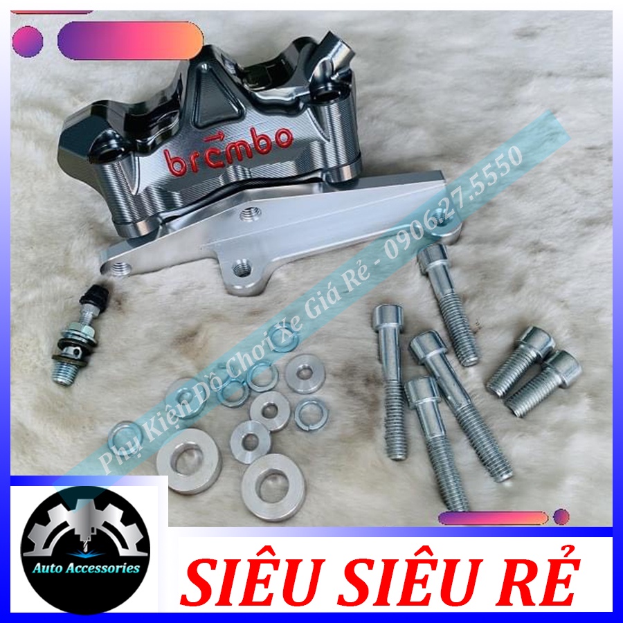Heo Dầu Trước Brcmbe 4 piston, Full PÁT TRƯỚC + PHỤ KIỆN, cực chất, lắp Trước xe Ex150 Winner