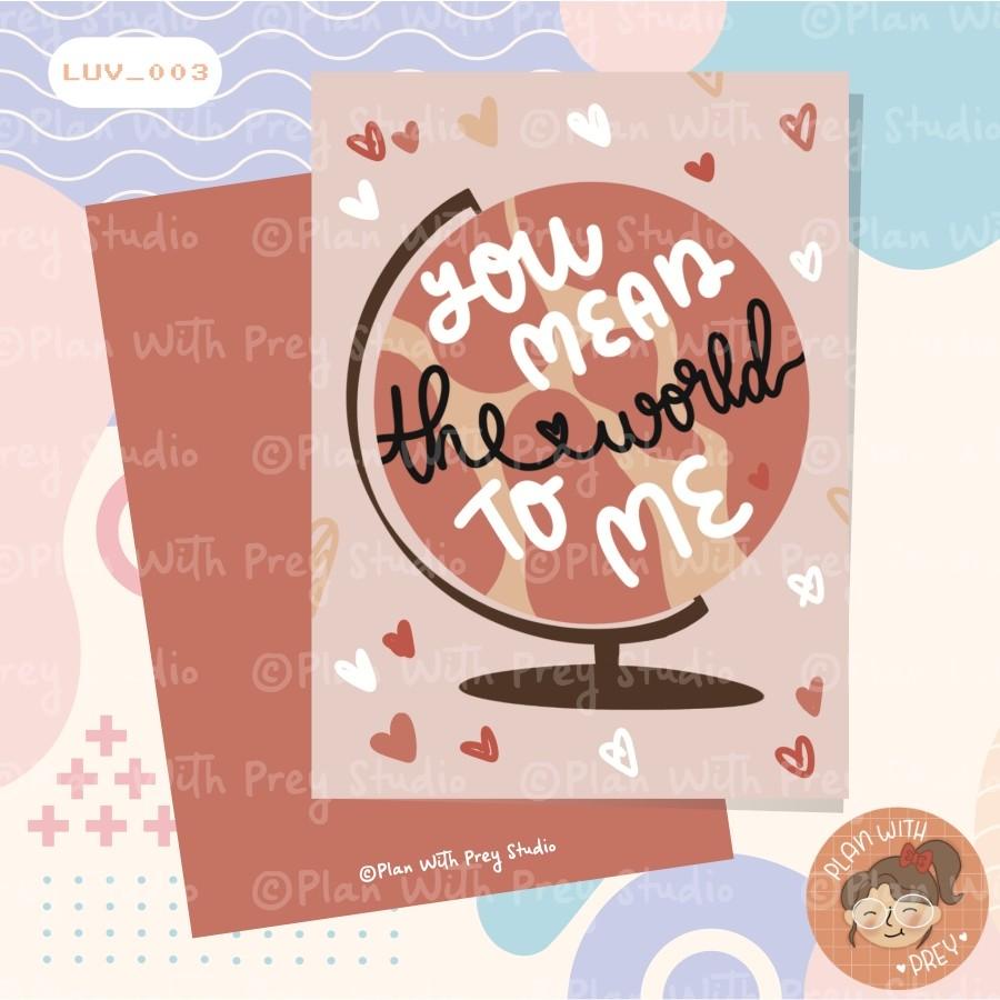Thiệp tình yêu cho dịp kỷ niệm You Mean the World To Me | Love Card | Plan With Prey Studio