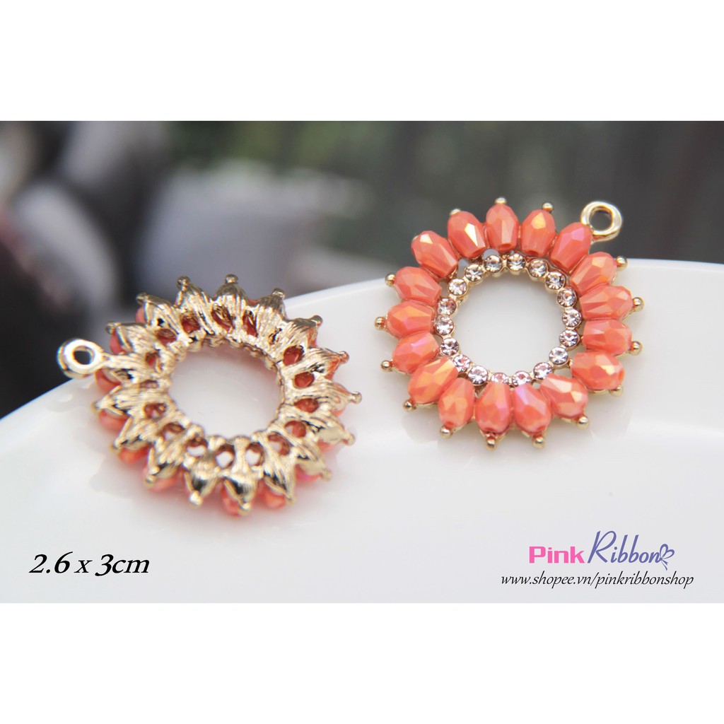 Charm Khoen tròn đính pha lê