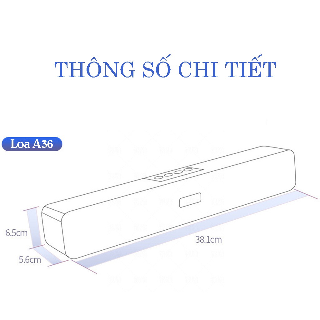 Loa Bluetooth A36 Bass Cực Khủng Âm Thanh Vòm 6D Tương Thích Điện Thoại Laptop Tivi Có Hỗ Trợ Thẻ Nhớ