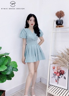 Jum cổ V nơ eo