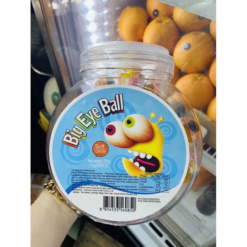[Mã 267FMCGSALE giảm 8% đơn 500K] Lẻ lẻ 1 Viên Kẹo Dẻo Con Mắt 3D Big Eye Ball 15gr | BigBuy360 - bigbuy360.vn